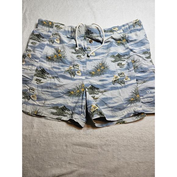 Tommy Bahama Other - Tommy Bahama Men’s Board Swim Trunks Hawaiian Tropical Blue Medium